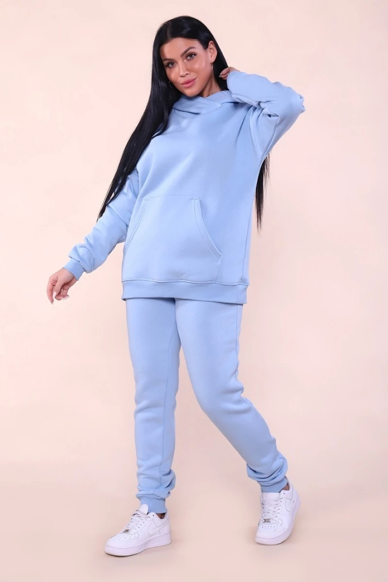 Костюм с начесом стиль oversize - XXI - 399 - голубой