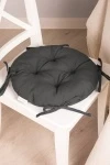 Подушка на стул из габардина круглая "А" Лакрица (col. Г-12) (К-4)