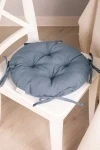 Подушка на стул из габардина круглая "А" Грифельный (col. 316) (К-4)