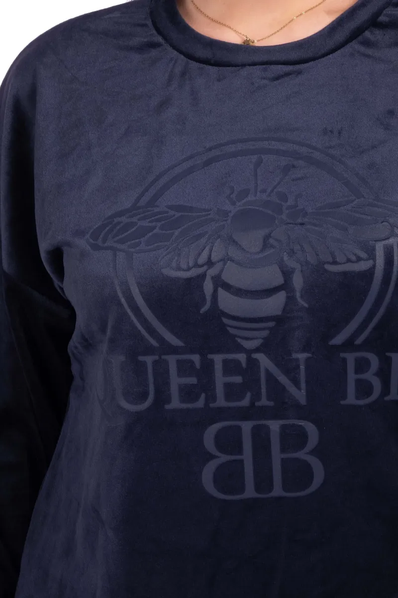 Костюм из велюра - QUEEN BEE - 635 - т. синий