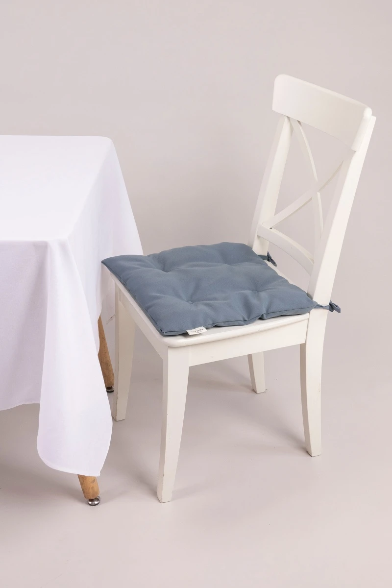 Плоская подушка на стул из габардина "А" Грифельный (col. 316) (М-4)