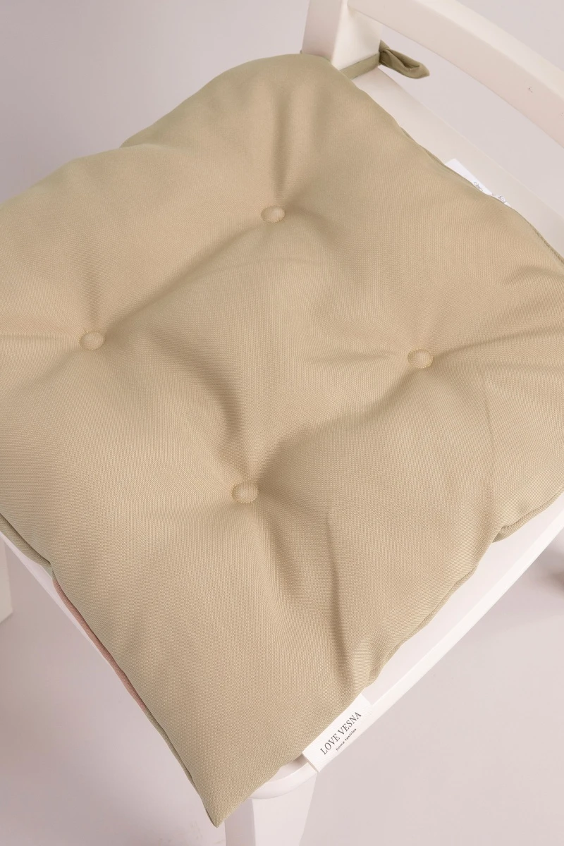 Плоская подушка на стул из габардина "А" Карамель (col. 10) (М-4)