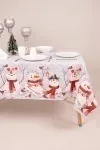 Скатерть рогожка "Диз" Снеговики