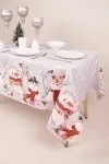 Скатерть рогожка "Диз" Снеговики