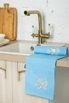 Полотенце ваф 45/60 Голубой с вышивкой Кролик (240 гр)