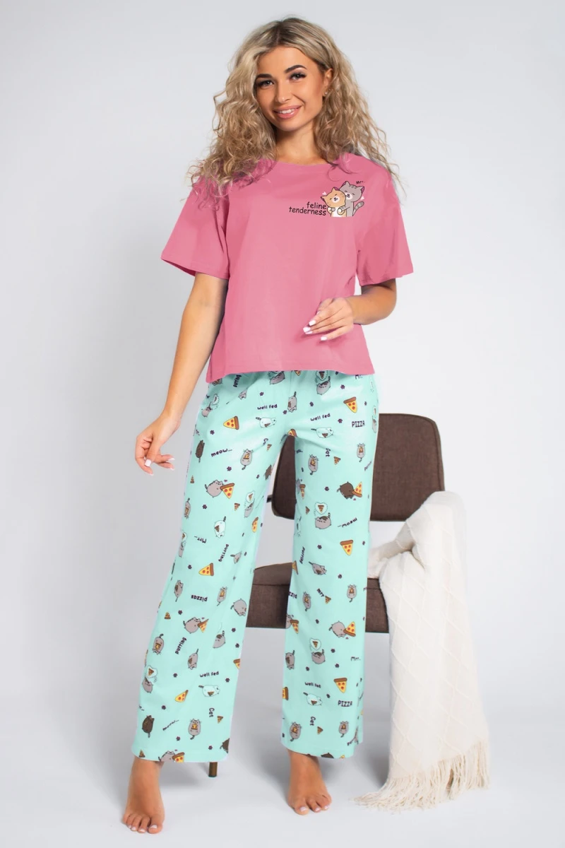 Пижама с брюками 45624 (лиловый) Пижама 45624 за 1 269 ₽ купить в интернет магазине ивановский трикотаж Василек