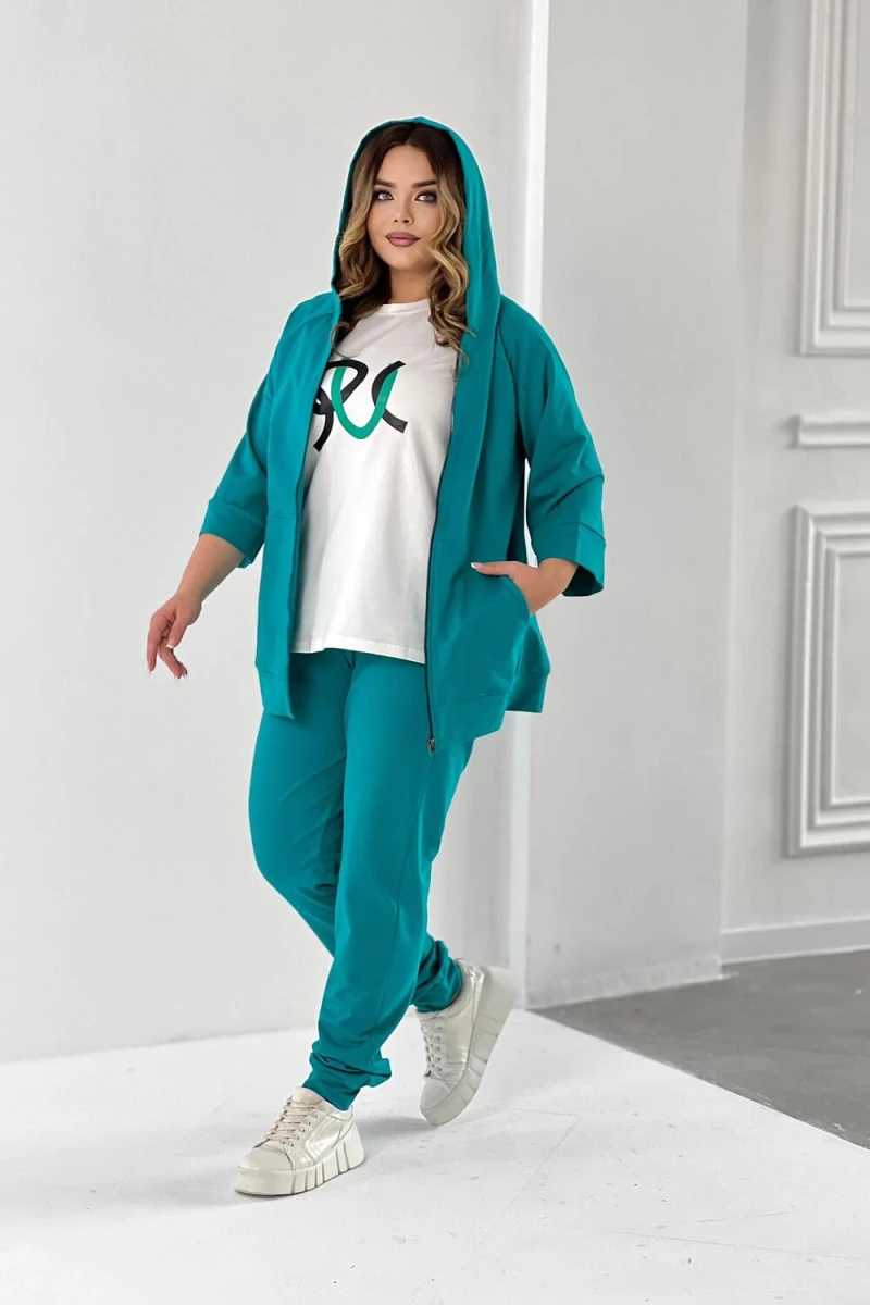 Костюм с брюками 52337 (изумрудный)