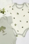 Детское боди для новорожденных, 3 шт. арт КПЛ-БД3 (оливки)