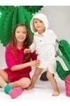 Детская туника муслиновая однотонная с капюшоном SP2301 (кремовый)