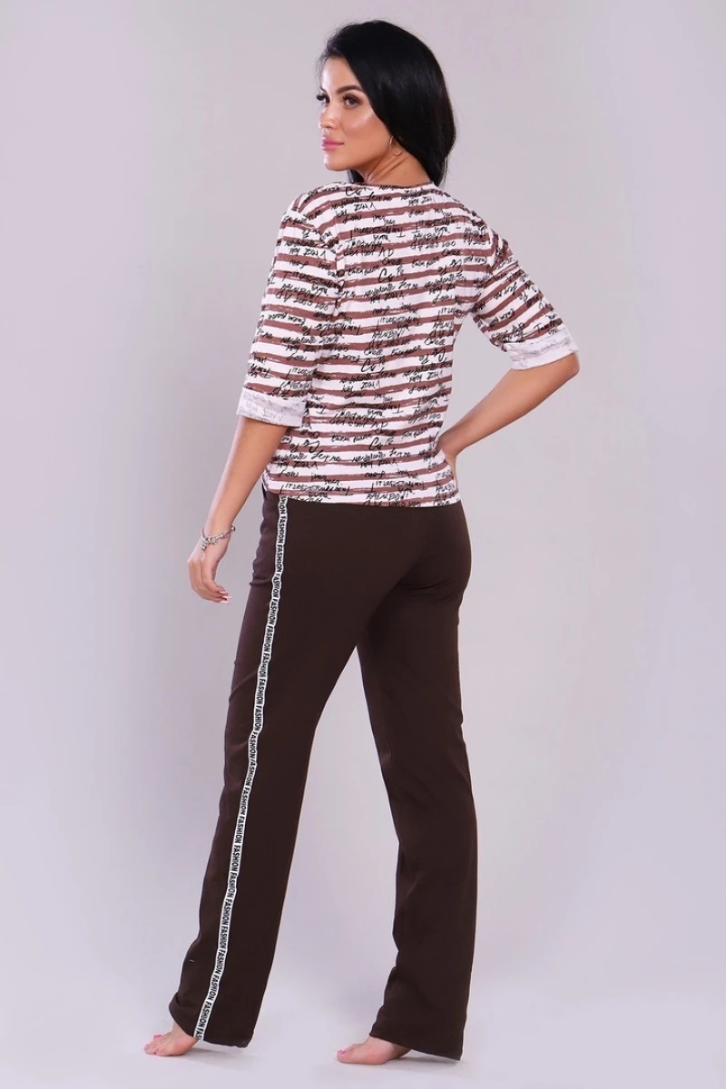 Костюм футболка+брюки - Fashion sports - 378 - шоколад