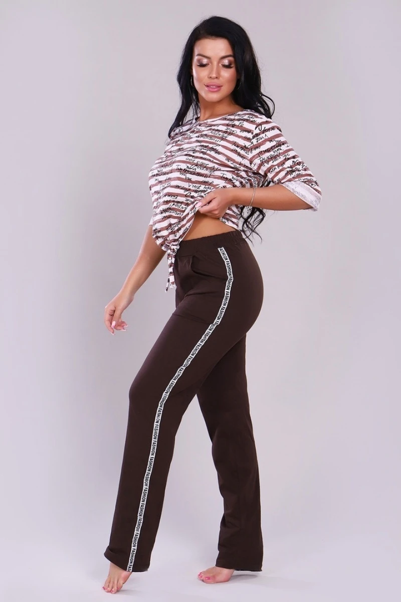 Костюм футболка+брюки - Fashion sports - 378 - шоколад
