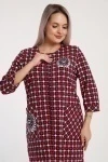 Халат на молнии - Клетка - 525 - синий/красный