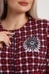 Халат на молнии - Клетка - 525 - синий/красный
