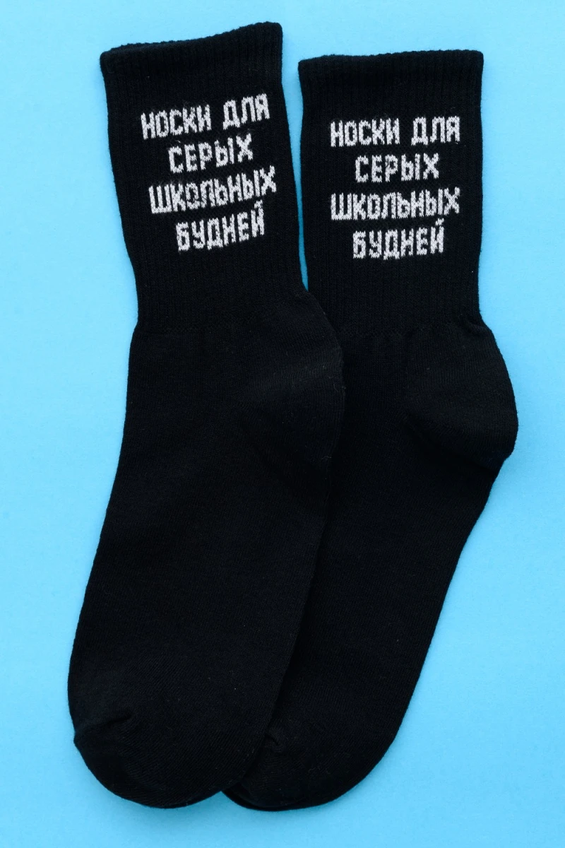 Носки стандарт Школьные будни (набор 2 пары) (черный)