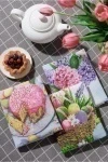 Пасха набор кухонных полотенец 3шт (голубой)