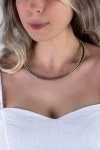 Чокер Дизайнерский Жгут, 8мм + Подарок, подарочная упаковка (серебро)