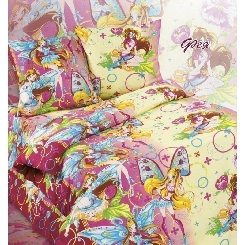 Постельное белье "ТРЕЙД" 120г/м бязь "Фея" р. 1.5 сп. рис. 4099
