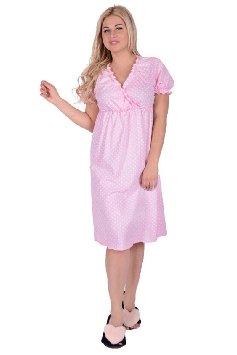 Женская сорочка ЖС 012 (горох на розовом)